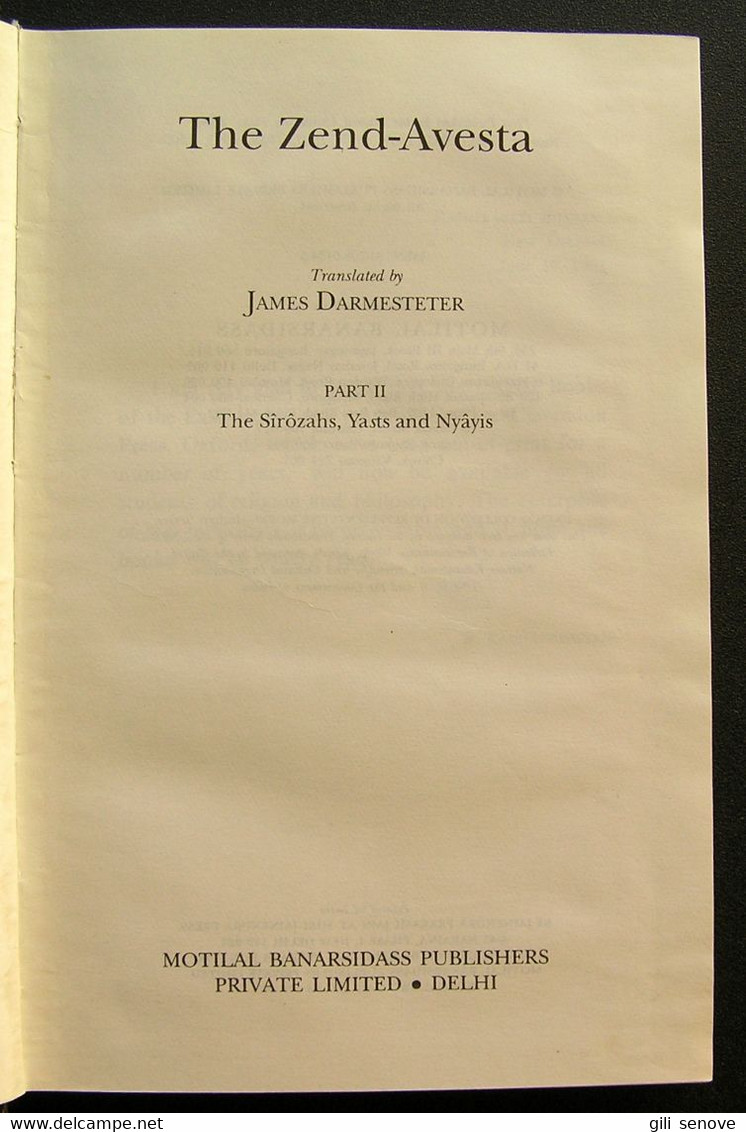 THE SACRED BOOKS OF THE EAST Volume 23 The Zend-Avesta Part II 2000 - Altri & Non Classificati