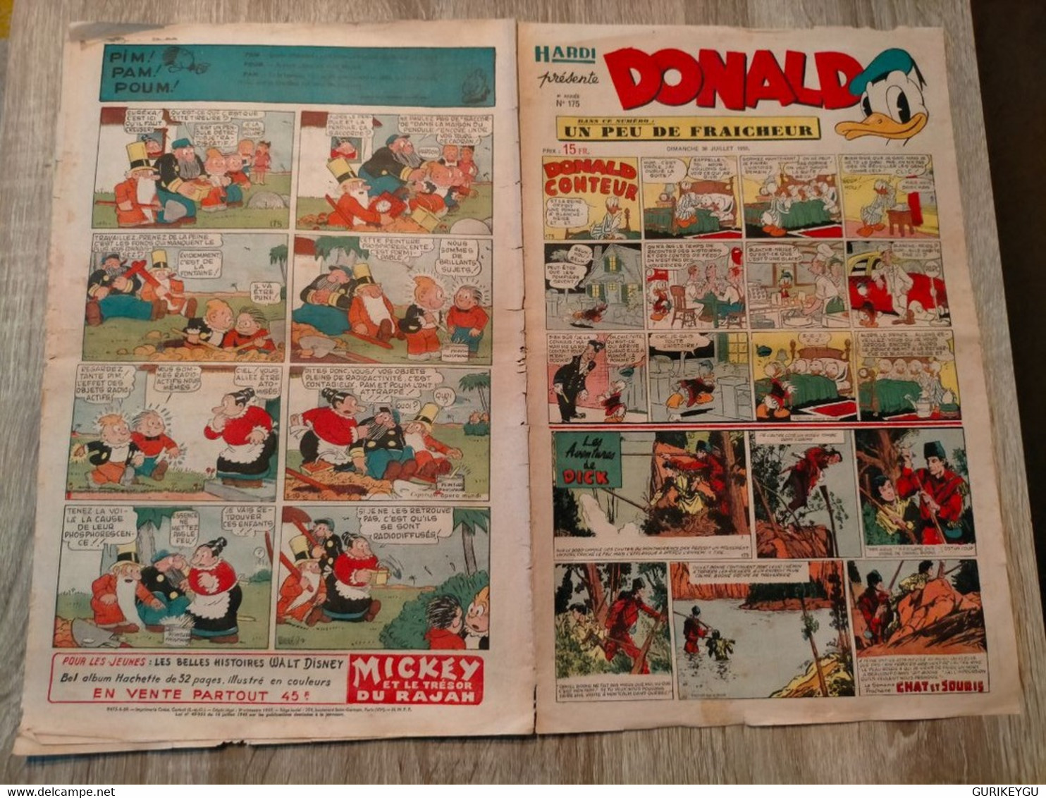 HARDI DONALD N° 175 MANDRAKE Tarzan Secret De Jouvence E-R Burroughs LUC BRADEFER PIM PAM POUM 30/07/1950 - Donald Duck