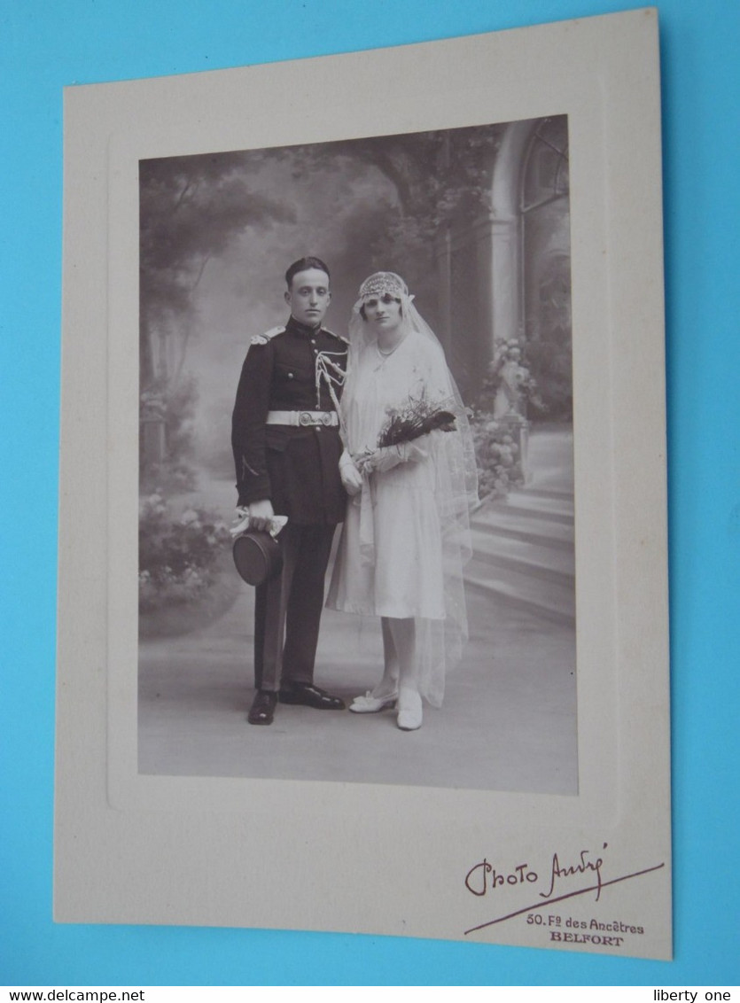 Mariage D'un Militair Français ( Région De Belfort ) à Identificier ( Format 14,5 X 20,5 > Voir Photo/Scan Svp ) ! - War, Military