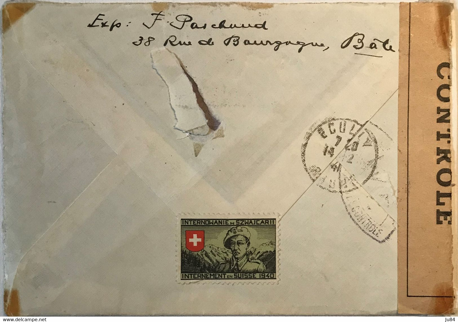 Suisse - Bâle - Lettre Pour Écully (France) - Contrôle Militaire - Timbre Militaire Suisse - Novembre 1941 - Abstempelungen