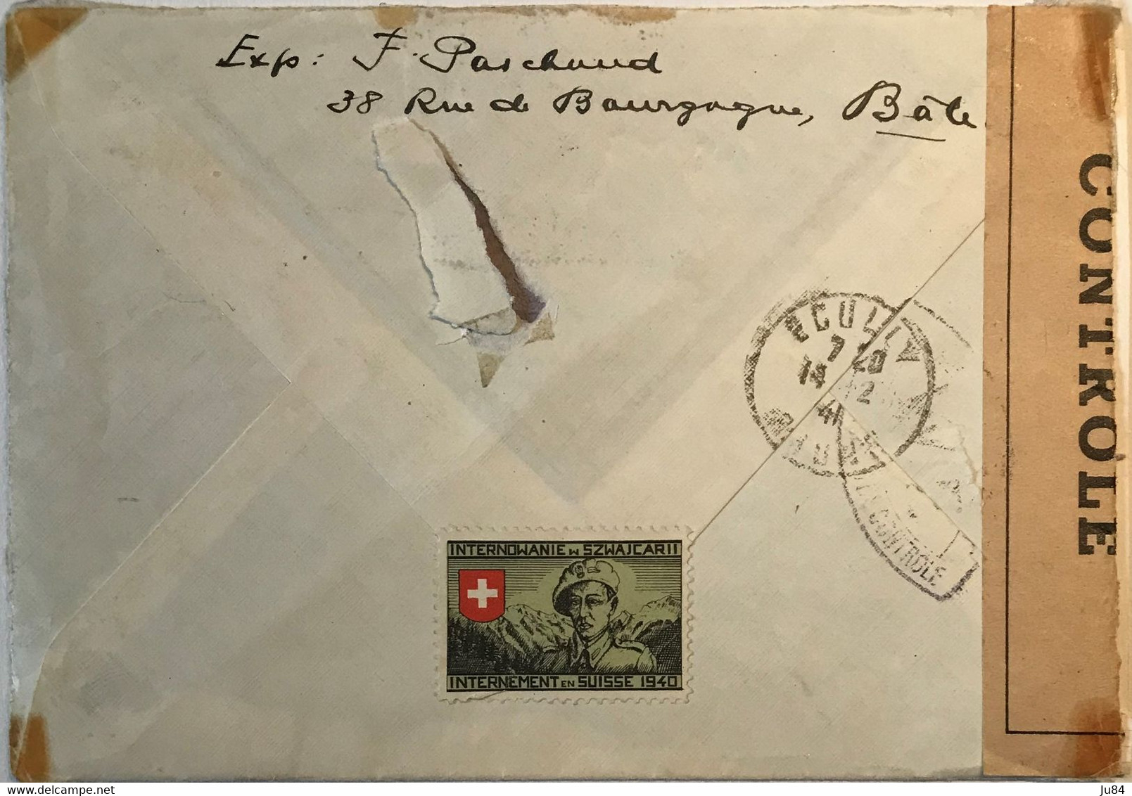 Suisse - Bâle - Lettre Pour Écully (France) - Contrôle Militaire - Timbre Militaire Suisse - Novembre 1941 - Oblitérations