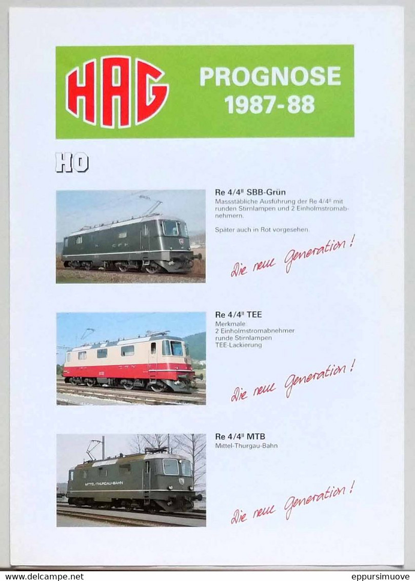 Faltblatt HAG HO PROGNOSE 1987-88 - MODELLBAHN - DE - Catálogos