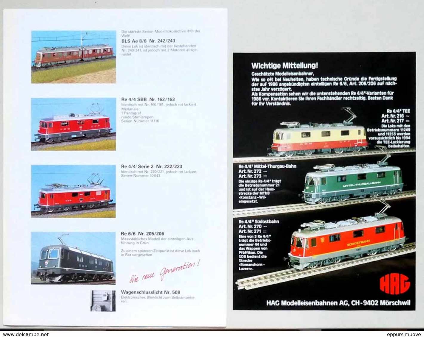 Faltblatt HAG HO PROGNOSE 1987-88 - MODELLBAHN - DE - Catálogos