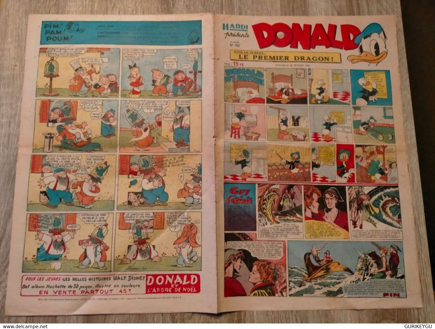 HARDI DONALD N° 153 MANDRAKE Tarzan Et La Cité De L'or E-R Burroughs LUC BRADEFER PIM PAM POUM 26/02/1950 Guy L'éclaire - Donald Duck