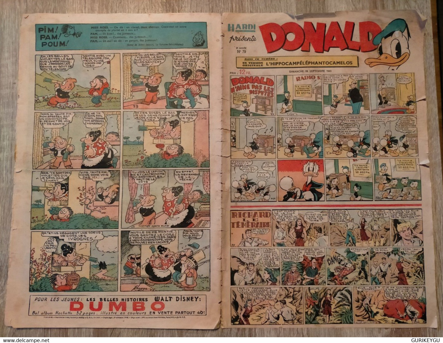 HARDI DONALD N° 79 MANDRAKE Tarzan Et Les Homme Léoparts E-R Burroughs LUC BRADEFER PIM PAM POUM 23/01/1949 - Donald Duck