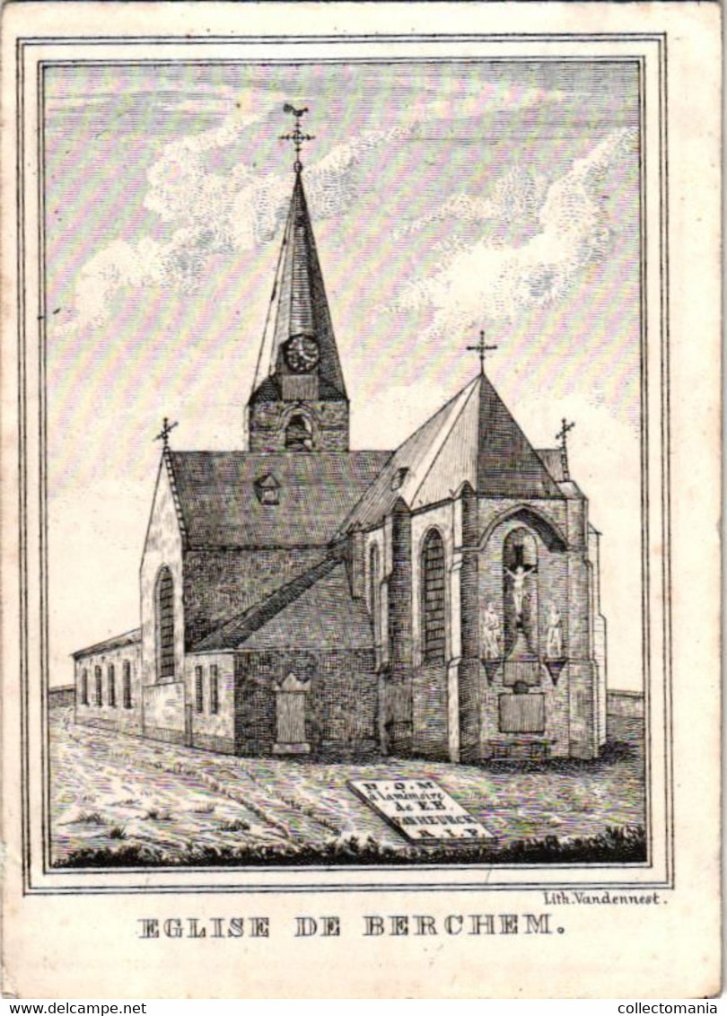 1 Litho Eugenius Bernardus Van Heurck  Echtgenoot V Victoria Seymens Overleden 1851   Lith Vande Nest Eglise De Berchem - Todesanzeige