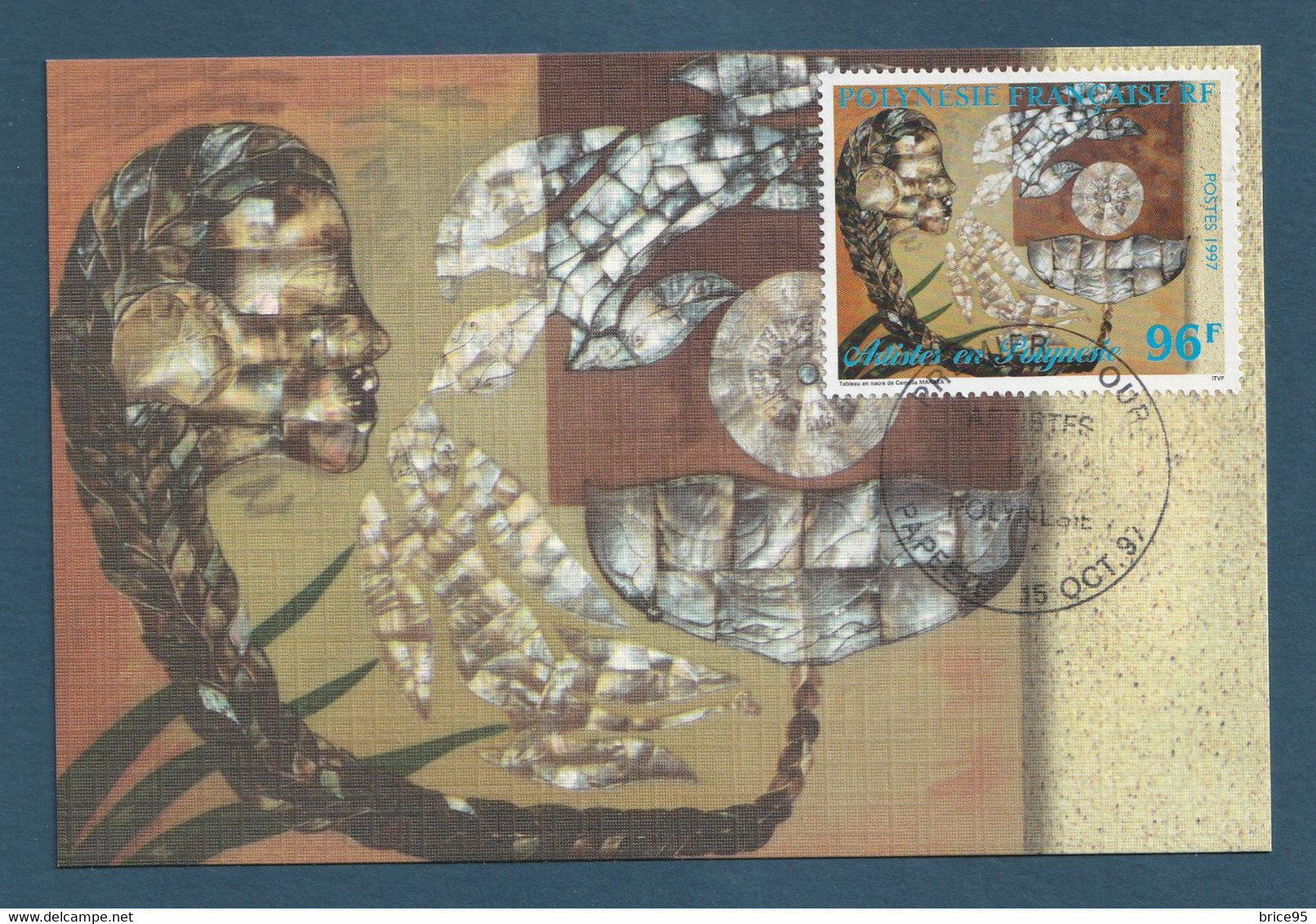 ⭐ Polynésie Française - Carte Maximum - Premier Jour - FDC - Artistes Peintres En Polynésie - 1997 ⭐ - Cartoline Maximum