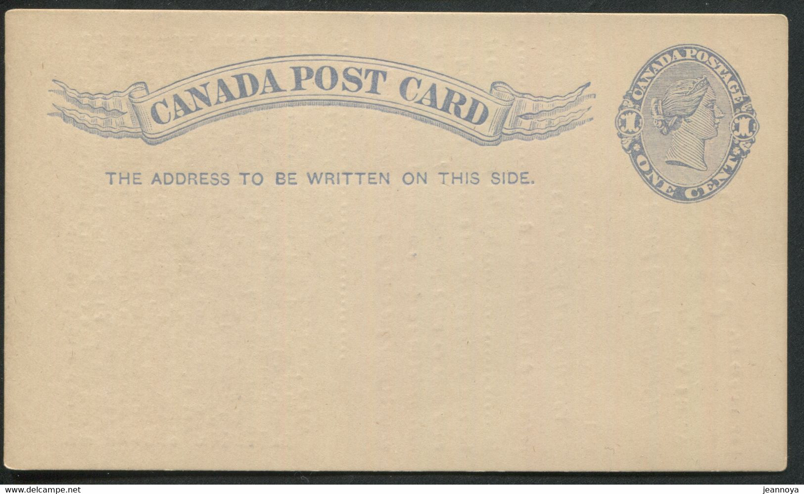 CANADA - ENTIER POSTAL 1c. BLEU AVEC REPIQUAGE DES POIDS & MESURE - NEUF - LUXE - 1860-1899 Règne De Victoria