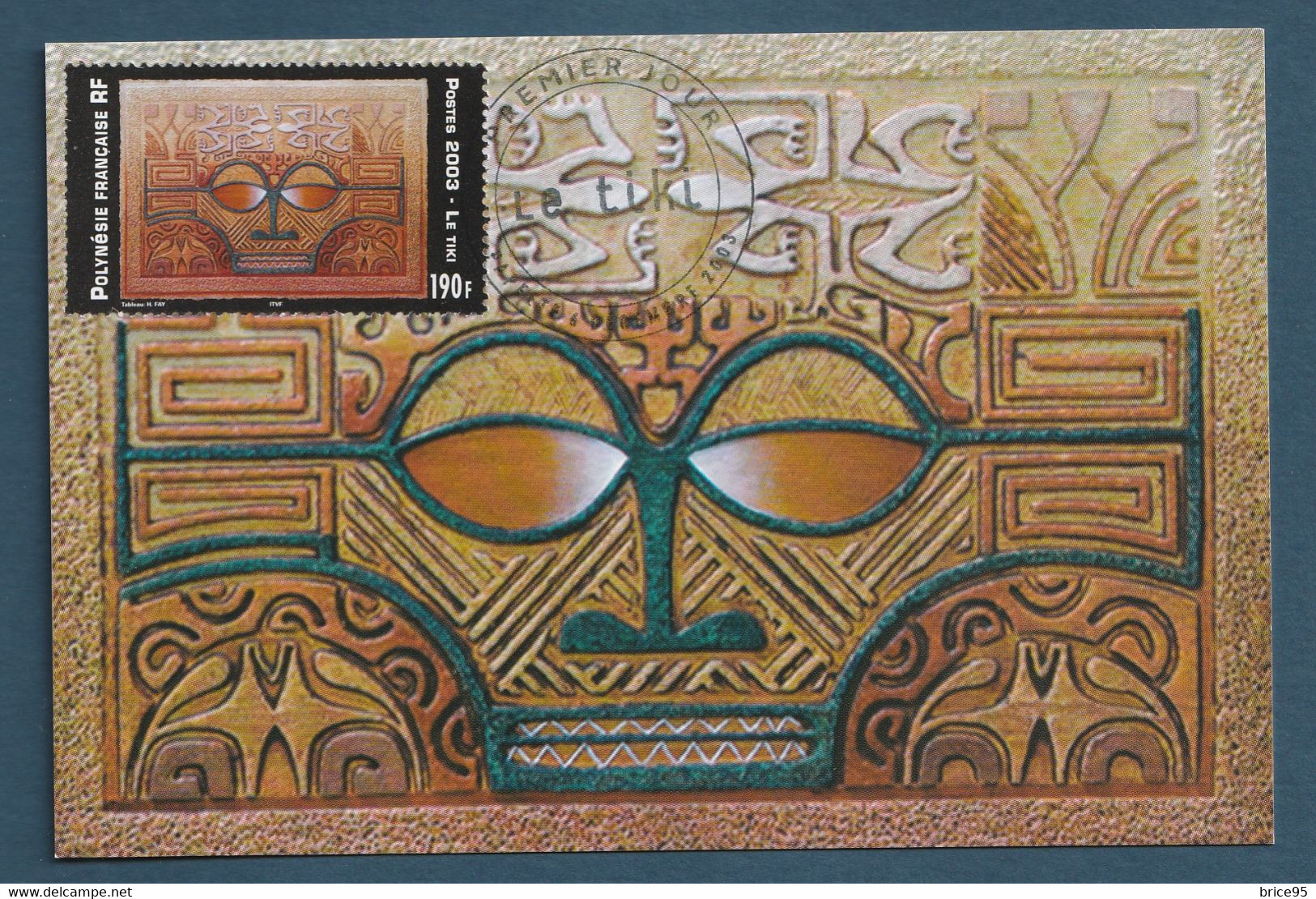 ⭐ Polynésie Française - Carte Maximum - Premier Jour - FDC - Le Tiki - 2003 ⭐ - Maximum Cards