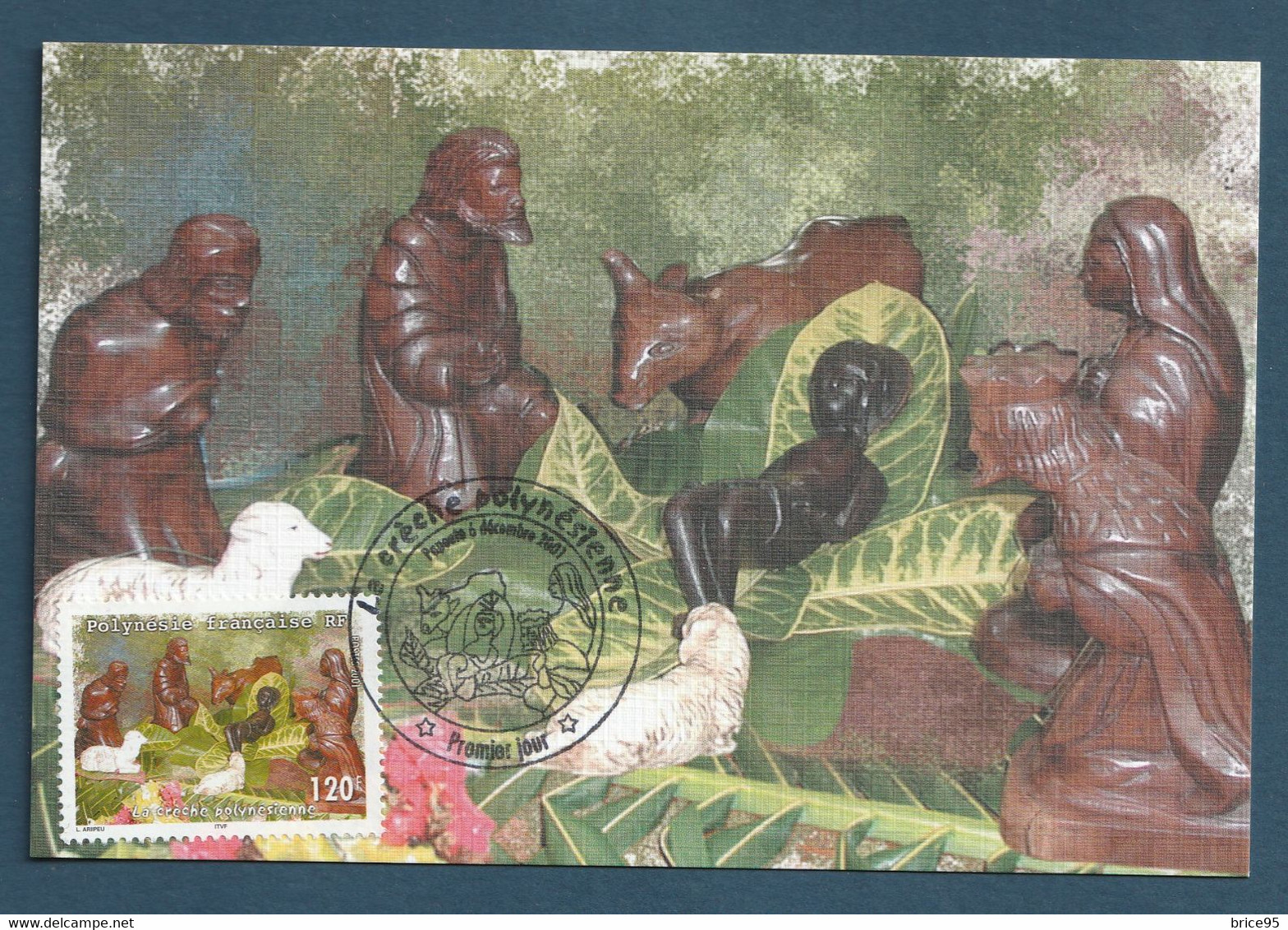 ⭐ Polynésie Française - Carte Maximum - Premier Jour - FDC - La Crèche Polynésienne - 2001 ⭐ - Cartoline Maximum