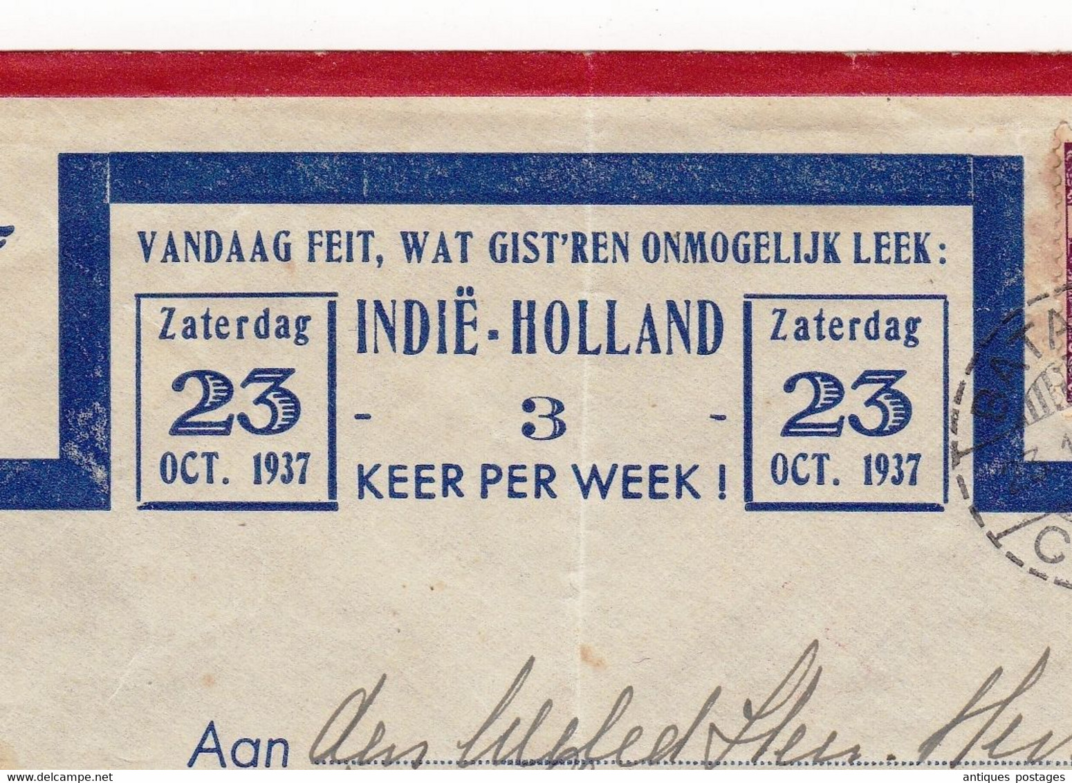 Ned Indie Batavia 1937 Jakarta Indonesia Vandaag Feit, Wat Gist'ren Onmogelijk Leek: Indië - Holland Nederland - Nederlands-Indië