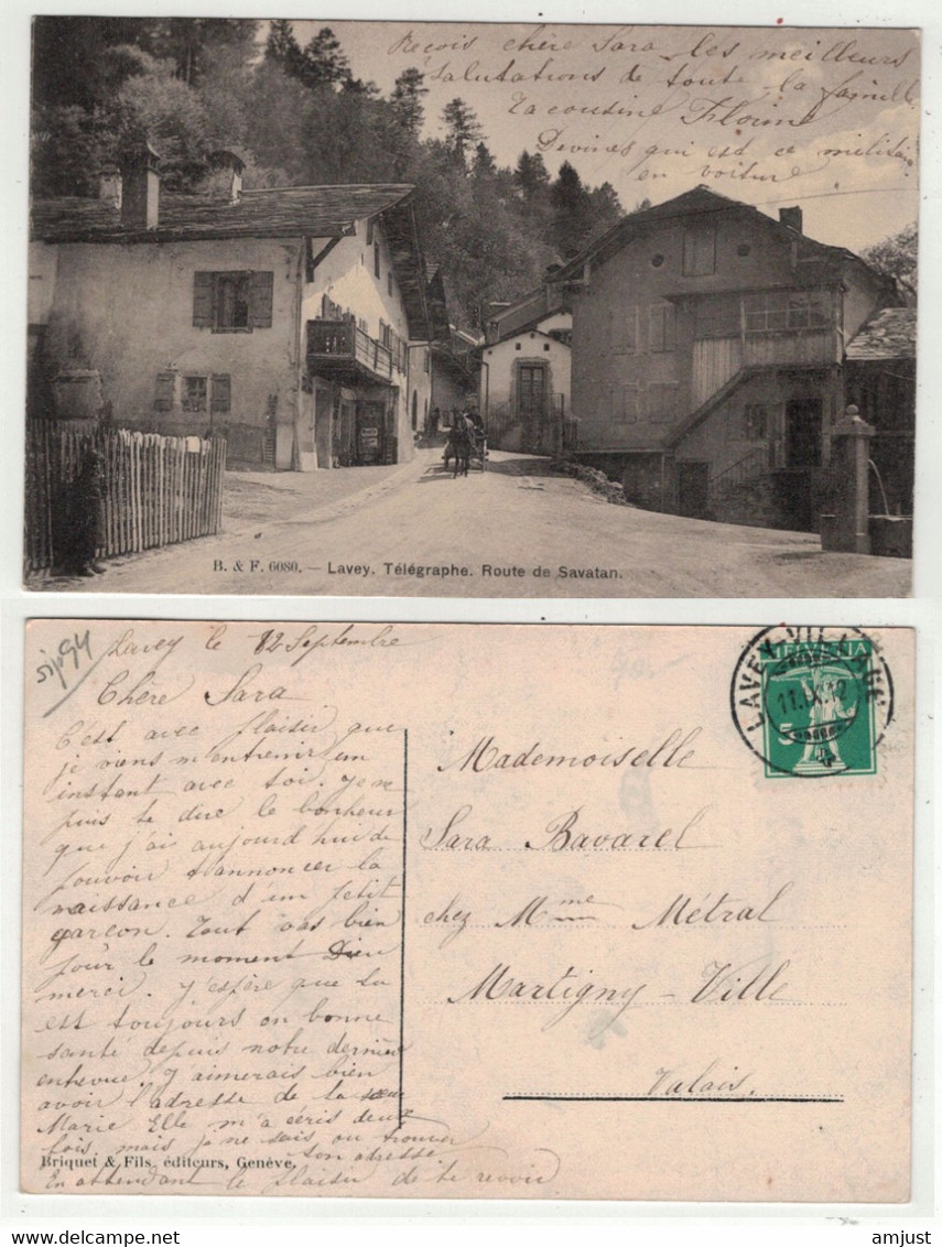 Suisse // Schweiz // Vaud //  Lavey, Télégraphe, Route De Savatan - Lavey