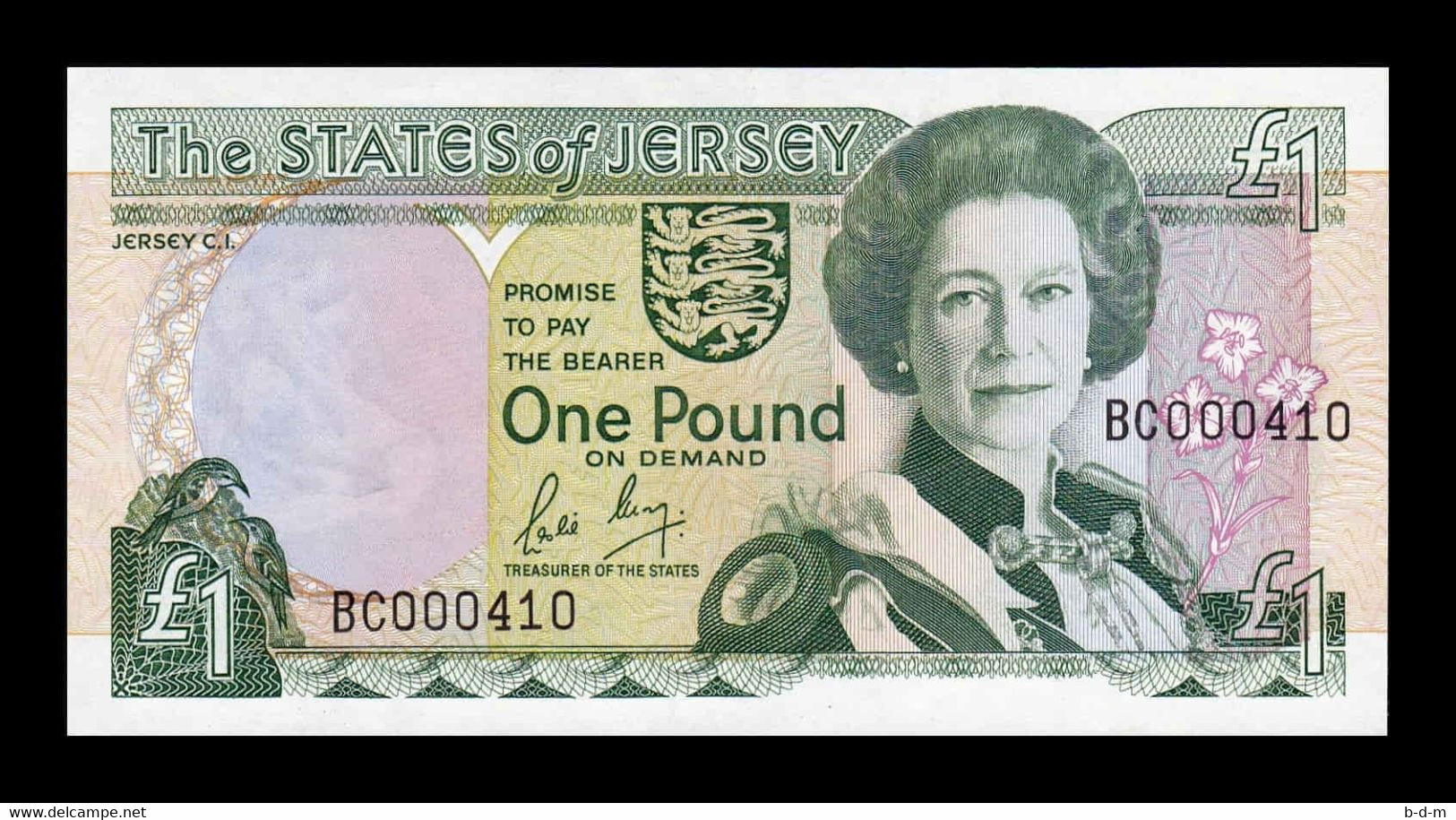 Jersey 1 Pound Elizabeth II 1989 Pick 15 Low Serial SC UNC - Jersey