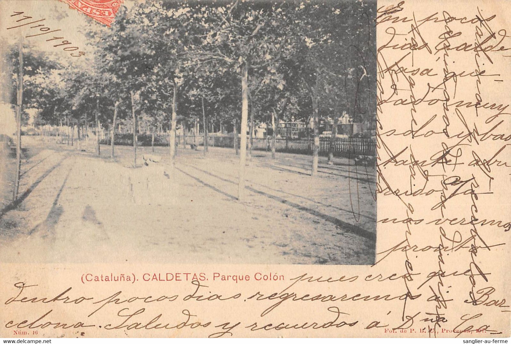 CPA ESPAGNE CALDETAS PARQUE COLON   (cliché Rare - Sonstige & Ohne Zuordnung