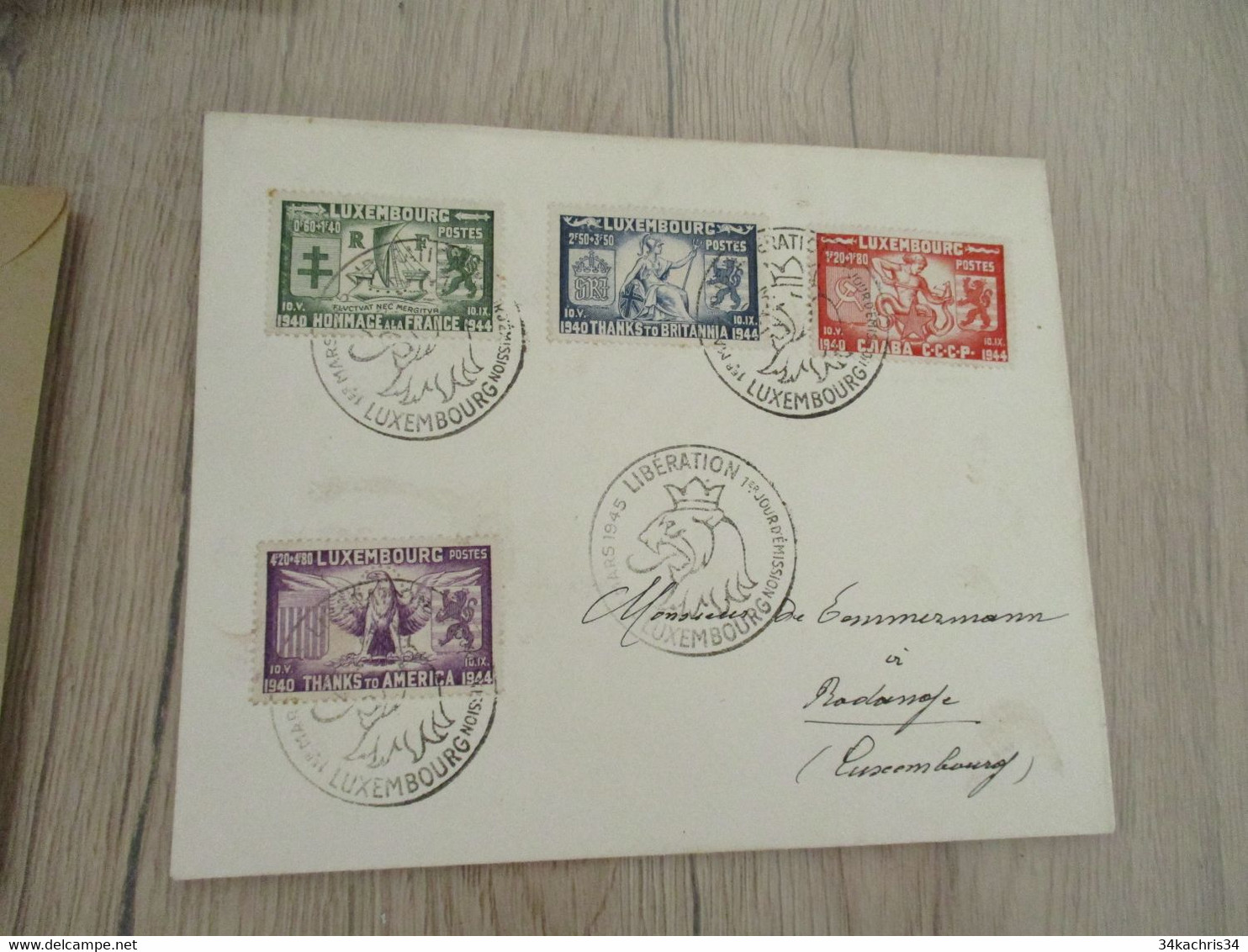 Luxembourg Série Et Cachet  Libération 4 TP 1945 - Franking Machines (EMA)