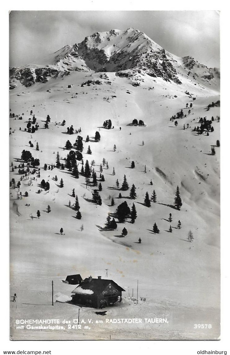 1949d: AK Bohemia- Hütte Radstädter Tauern, Hüttenstempel, Gelaufen 1955 Obertauern Nach Wien - Radstadt