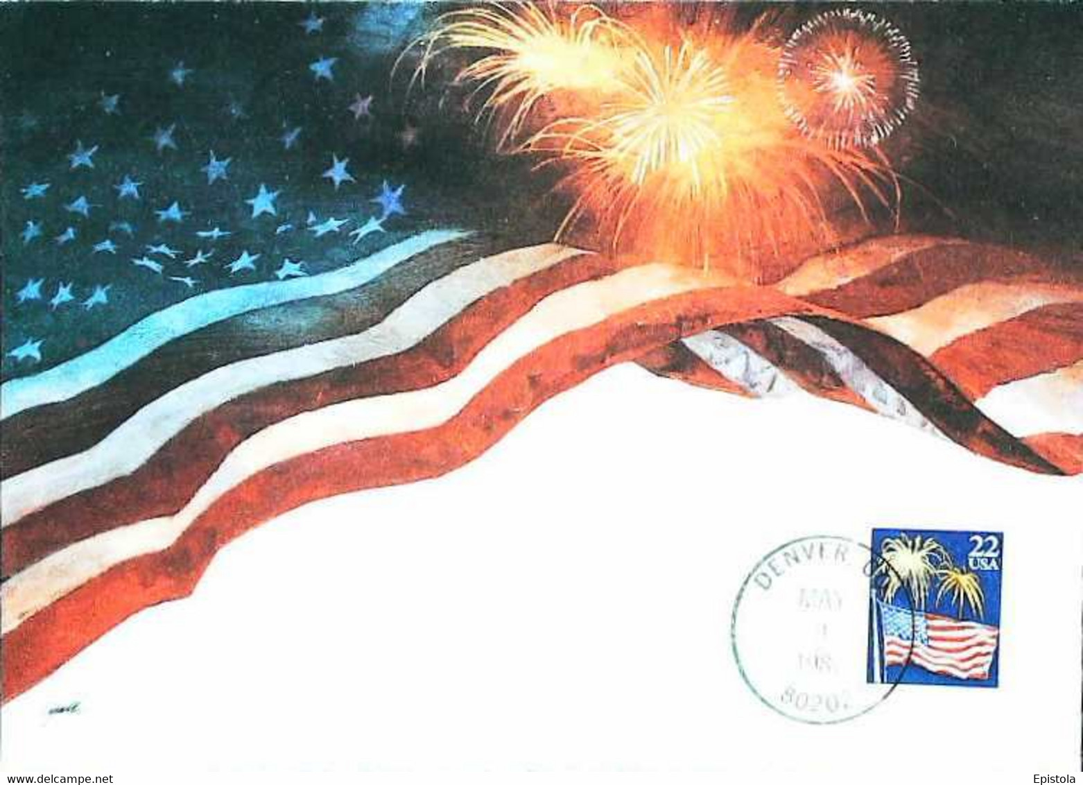 ► USA  Denver, Colorado - OLD GLORY FLAG - 1987 Maximum Card - FDC  First Day - Maximumkarten (MC)