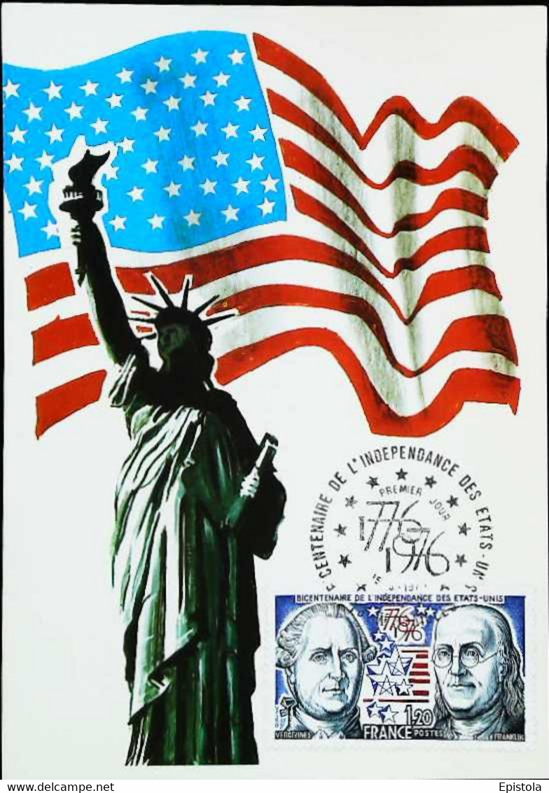► CM - Carte Maximum French Card - 1976 - YT 2421 - Centenaire De La Statue De La Liberté - FDC  First Day - Cartas Máxima