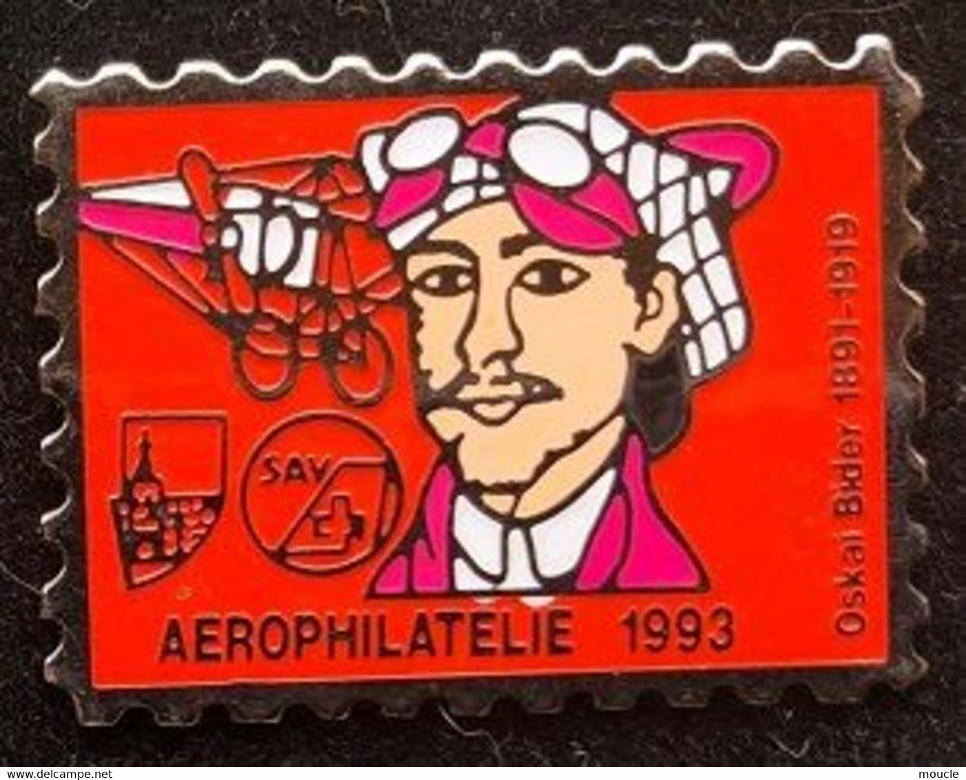 AVION - PLANE - FLUGZEUG - AEREO - TIMBRE - AEROPHILATELIE - BRIEFMARKE - AVIATEUR - AVIATIK - OSKAR BIDER -     (JAUNE) - Avions