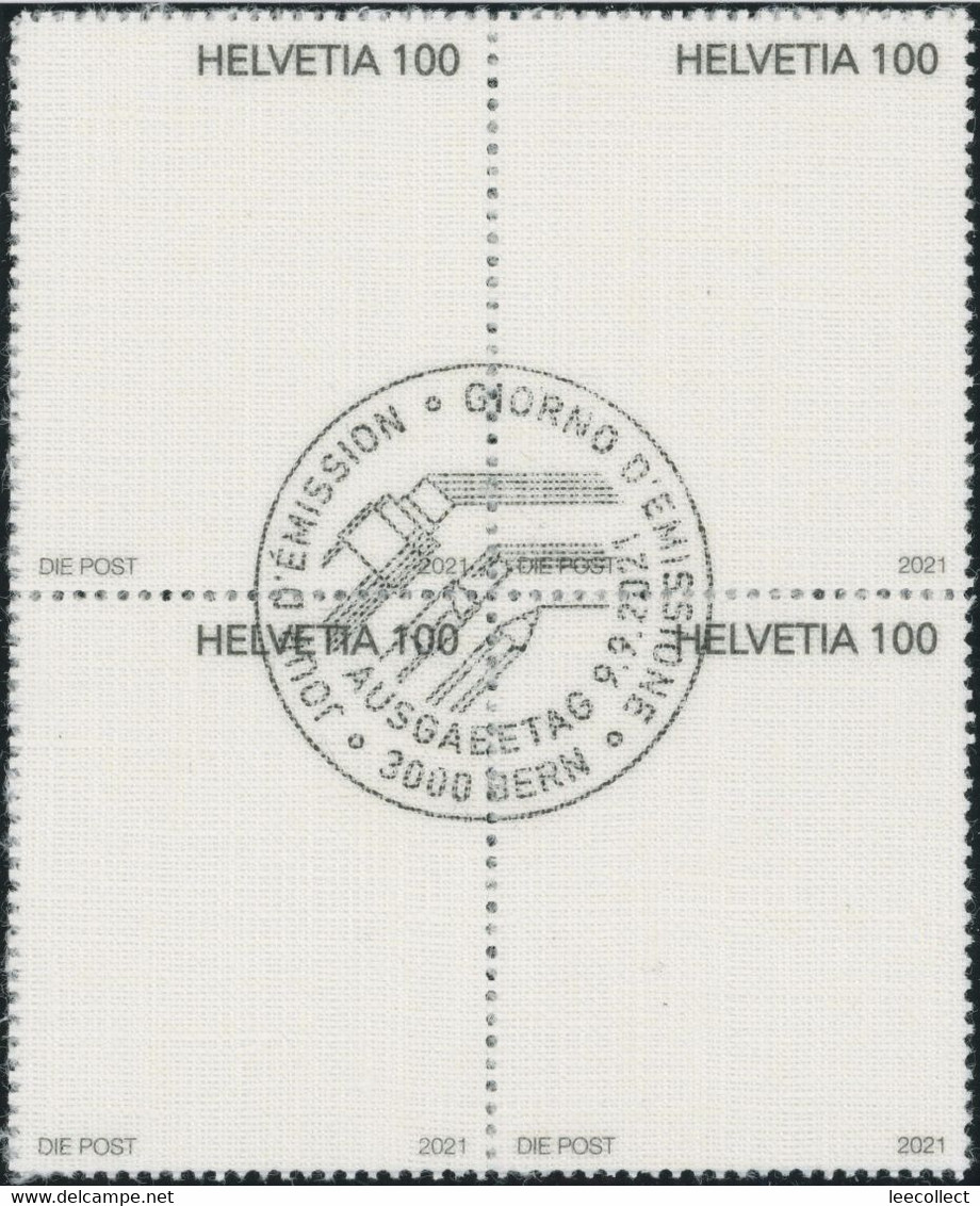 Suisse - 2021 - Kunst Post - Viererblock - Ersttag Stempel ET - Used Stamps