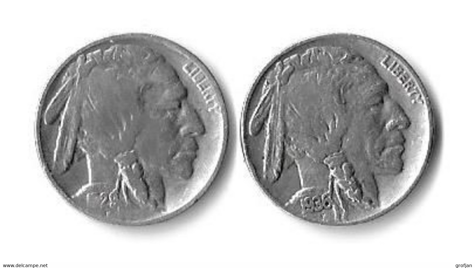 USA - 5 Cent 1929 + 1936 - 1913-1938: Buffalo