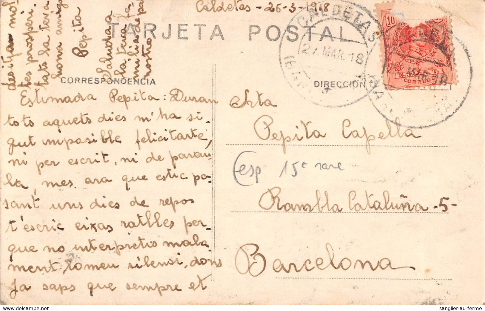 CPA ESPAGNE CALDETAS PASEO DE LOS INGLESES (cpa Rare - Other & Unclassified