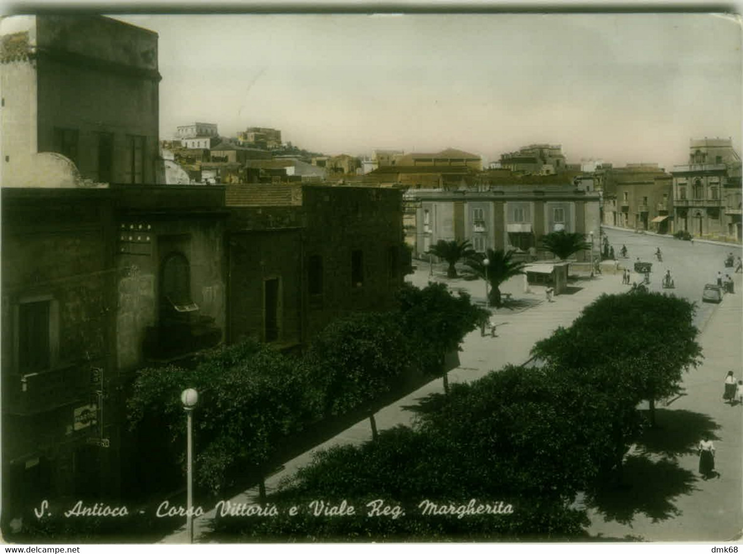 SANT'ANTIOCO ( IGLESIAS ) CORSO VITTORIO E VIALE REG. MARGHERITA - EDIZIONE SENIS - SPEDITA 1955 (8868) - Iglesias