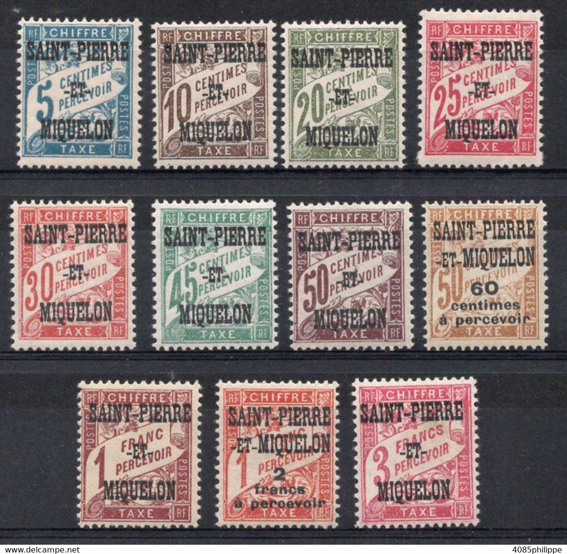 St PIERE & MIQUELON Timbres Taxe N° 10* à 20*  TB Cote 41,50€ - Postage Due