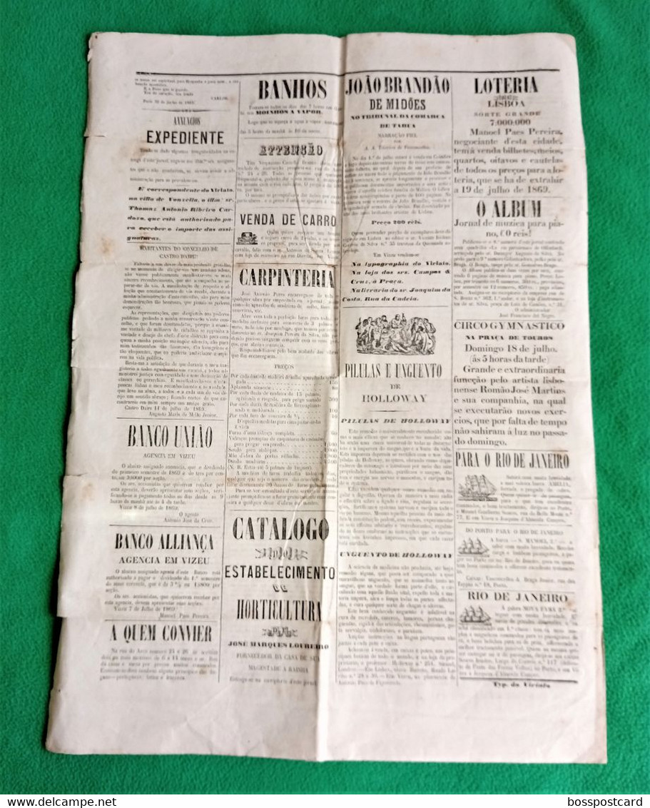 Viseu - Jornal  O Viriato Nº 1490, 13 De Julho De 1869 - Portugal - General Issues