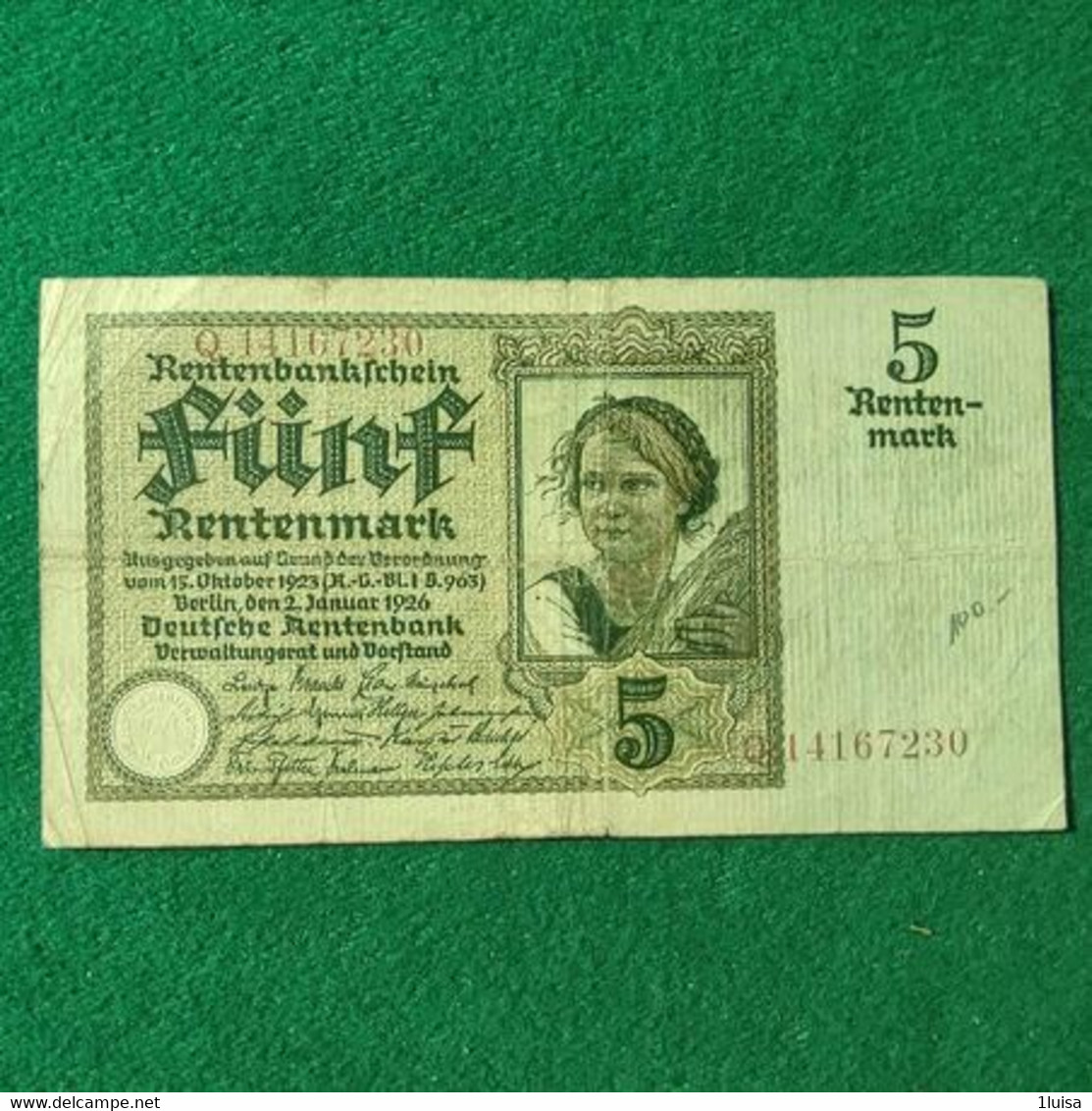 GERMANIA 5 MARK 1926 - 5 Rentenmark