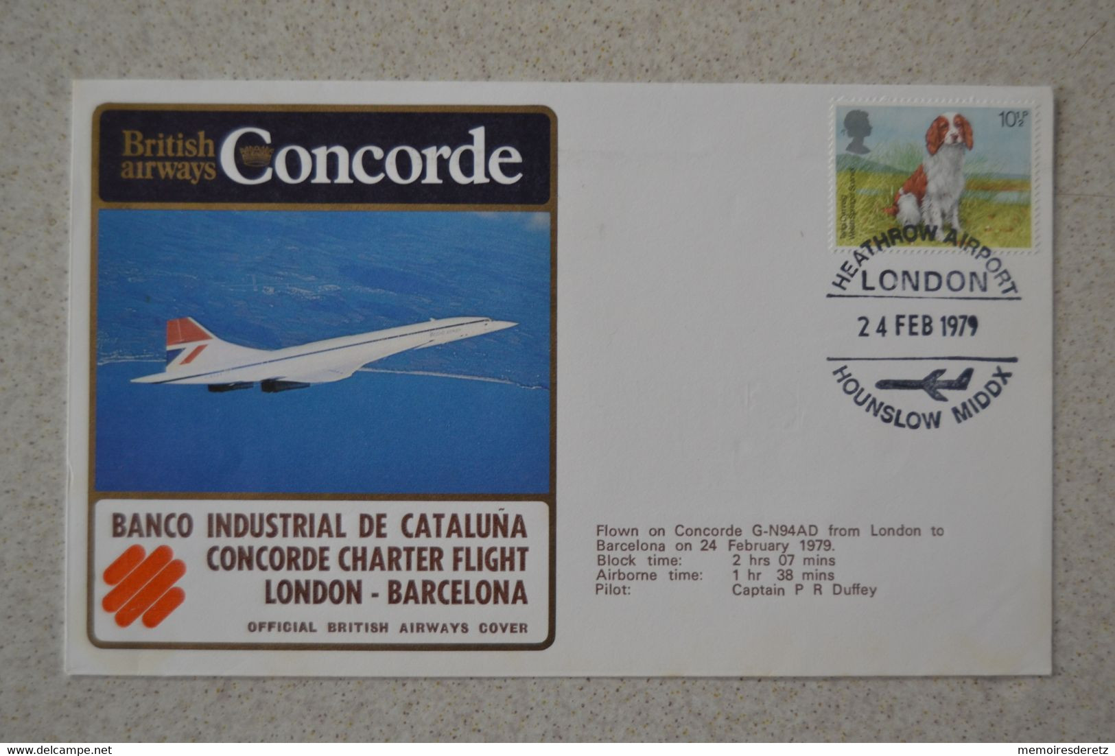 Avion CONCORDE 24/02/1979 Vol London Barcelona Banco Industrial De Cataluna - Concorde