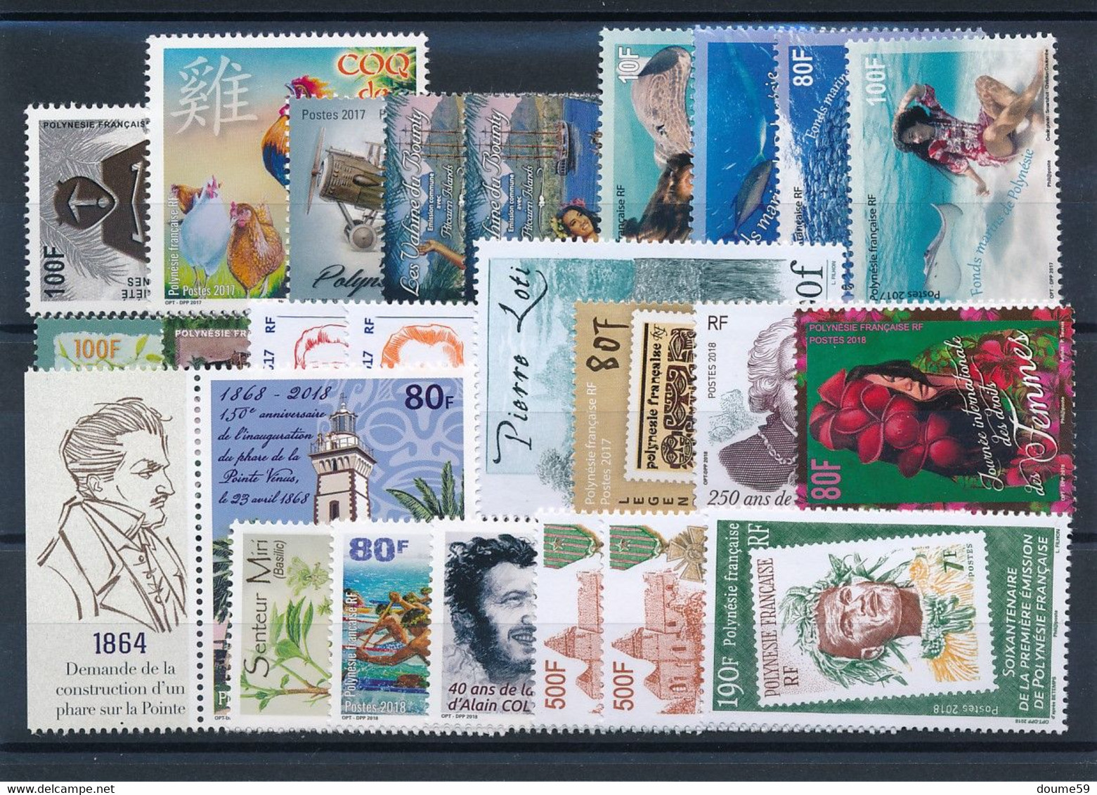 ED-871: POLYNESIE: Lot De Timbres** De 2017 Entre N°1145 Et 1203 - Unused Stamps