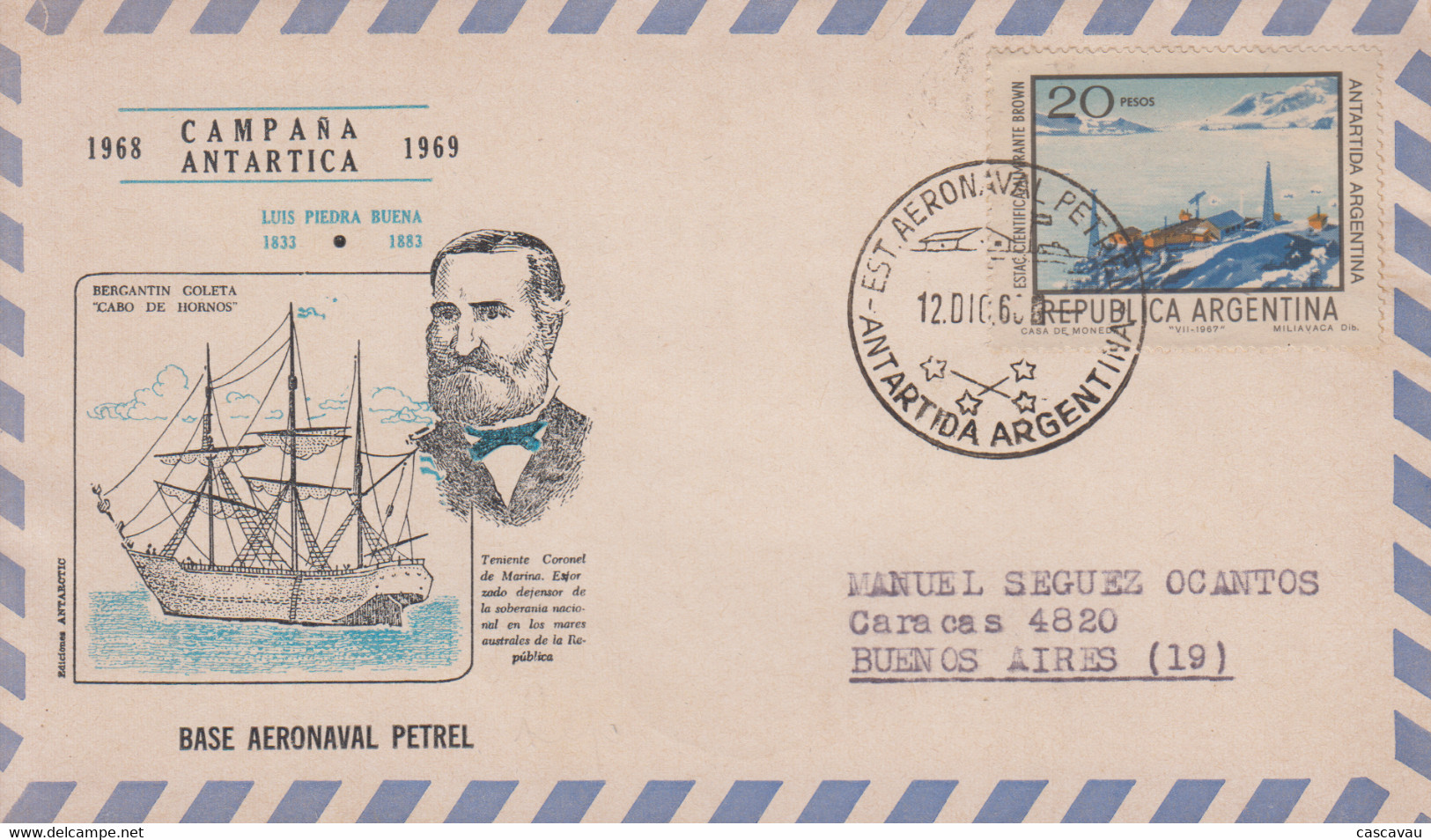 Enveloppe  TERRITOIRE  ANTARCTIQUE  AUSTRALIEN    Campagne  Antarctique  1969 - Storia Postale