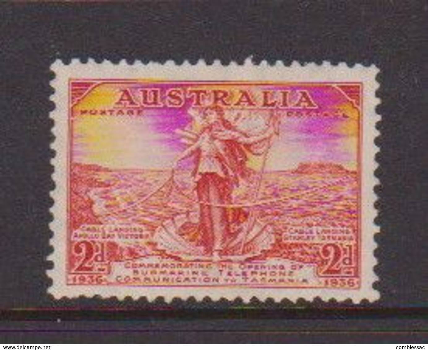 AUSTRALIA   1936    Telephone  Cable  To  Tasmania    2d  Red    MH - Neufs