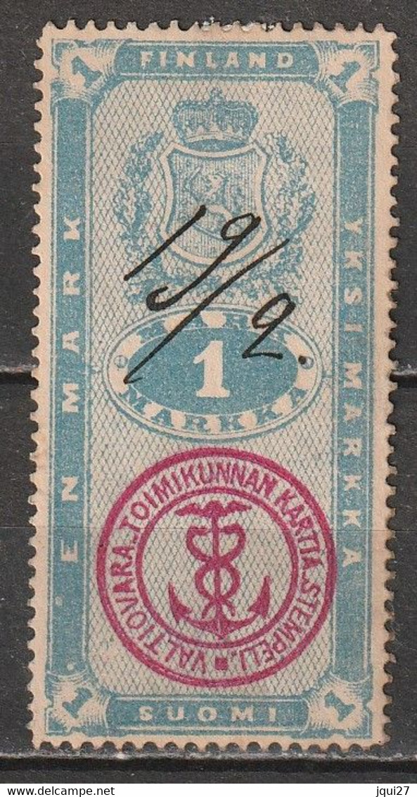 Finlande Timbre Fiscal, Yksi Marka, 1 Mark - Revenue Stamps