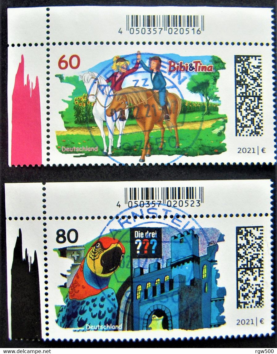 Bund/BRD Dezember 2021 Sondermarken Satz "Helden Der Kindheit" MiNr 3648-3649, Eckrand,  Ersttagsgestempelt - Used Stamps