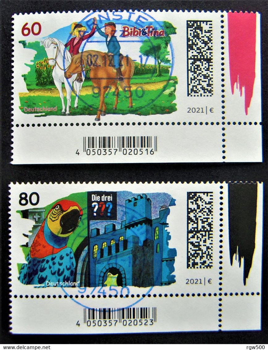 Bund/BRD Dezember 2021 Sondermarken Satz "Helden Der Kindheit" MiNr 3648-3649, Eckrand,  Ersttagsgestempelt - Used Stamps