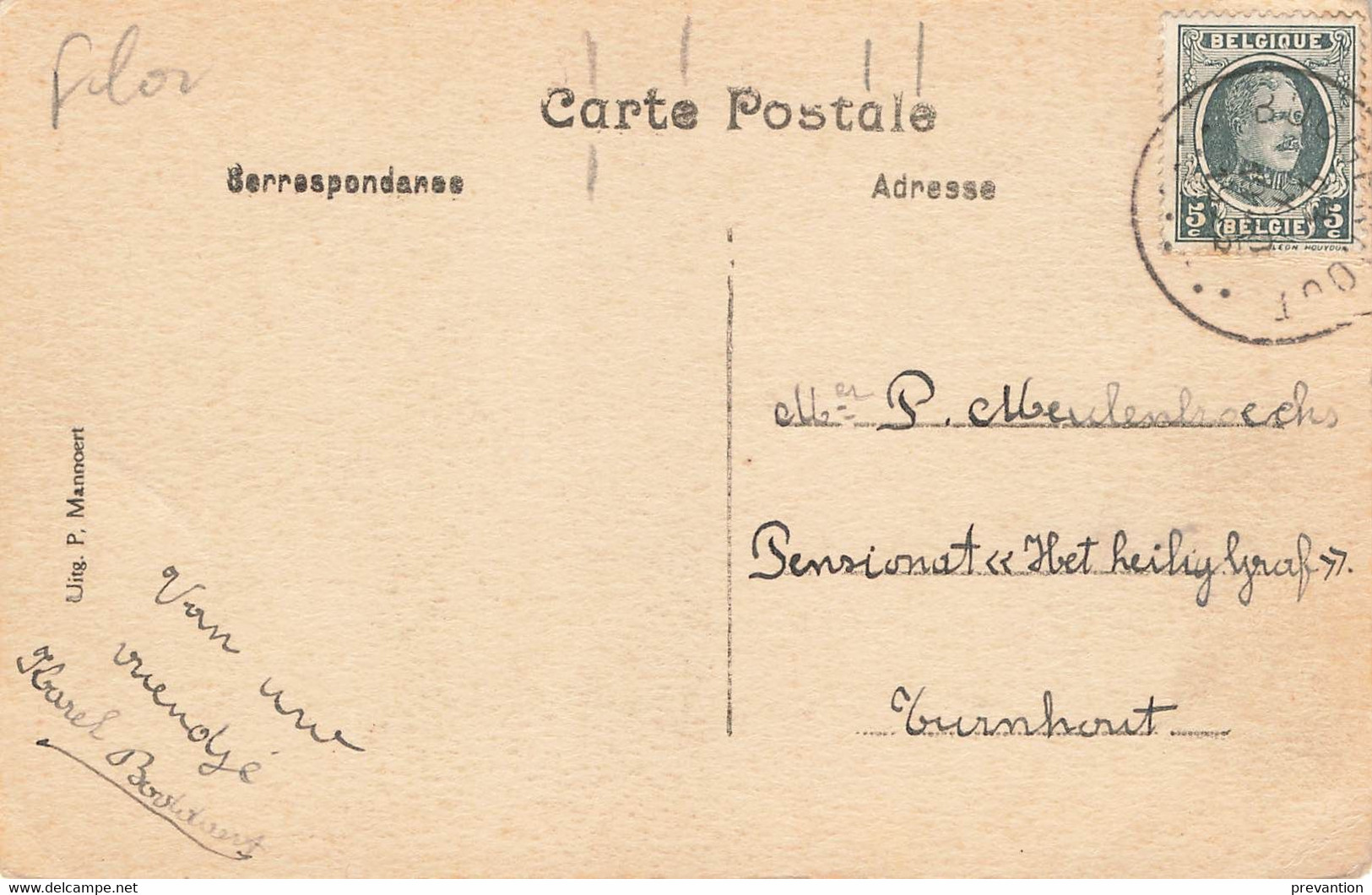 BUGGENHOUT - Institut Otten - Jardin Français - Carte Circulé En 1925 - Buggenhout