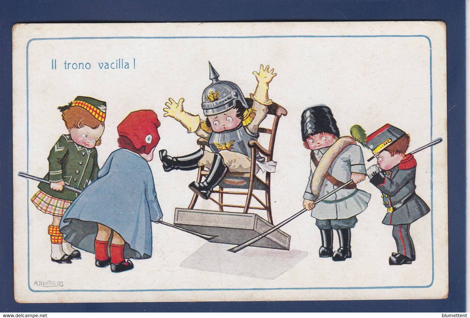 CPA Bertiglia Non Circulé Enfants Illustrateur Italien Italie Italia Souris Mouse Guerre War WWI - Bertiglia, A.