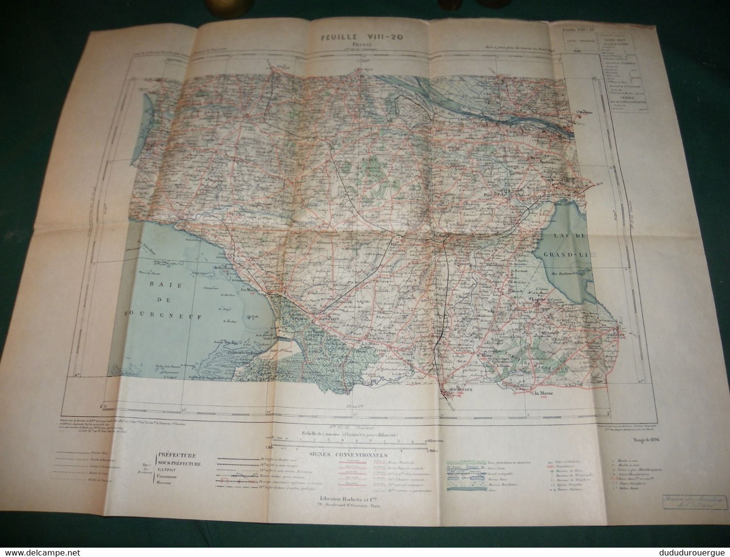 PORNIC   :   CARTE DRESSEE PAR ORDRE DU MINISTERE DE L INTERIEUR ,  TIRAGE DE 1896 - Cartes Topographiques