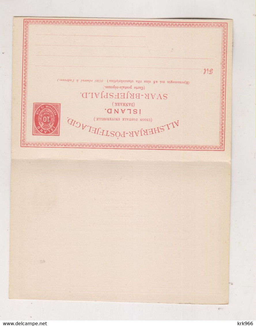 ICELAND Postal Stationery Unused - Covers & Documents