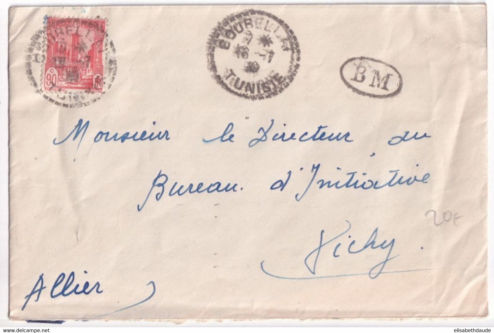 TUNISIE - 1939 - ENVELOPPE De GOUBELLAT ! Avec BOITE MOBILE ! => VICHY - Briefe U. Dokumente