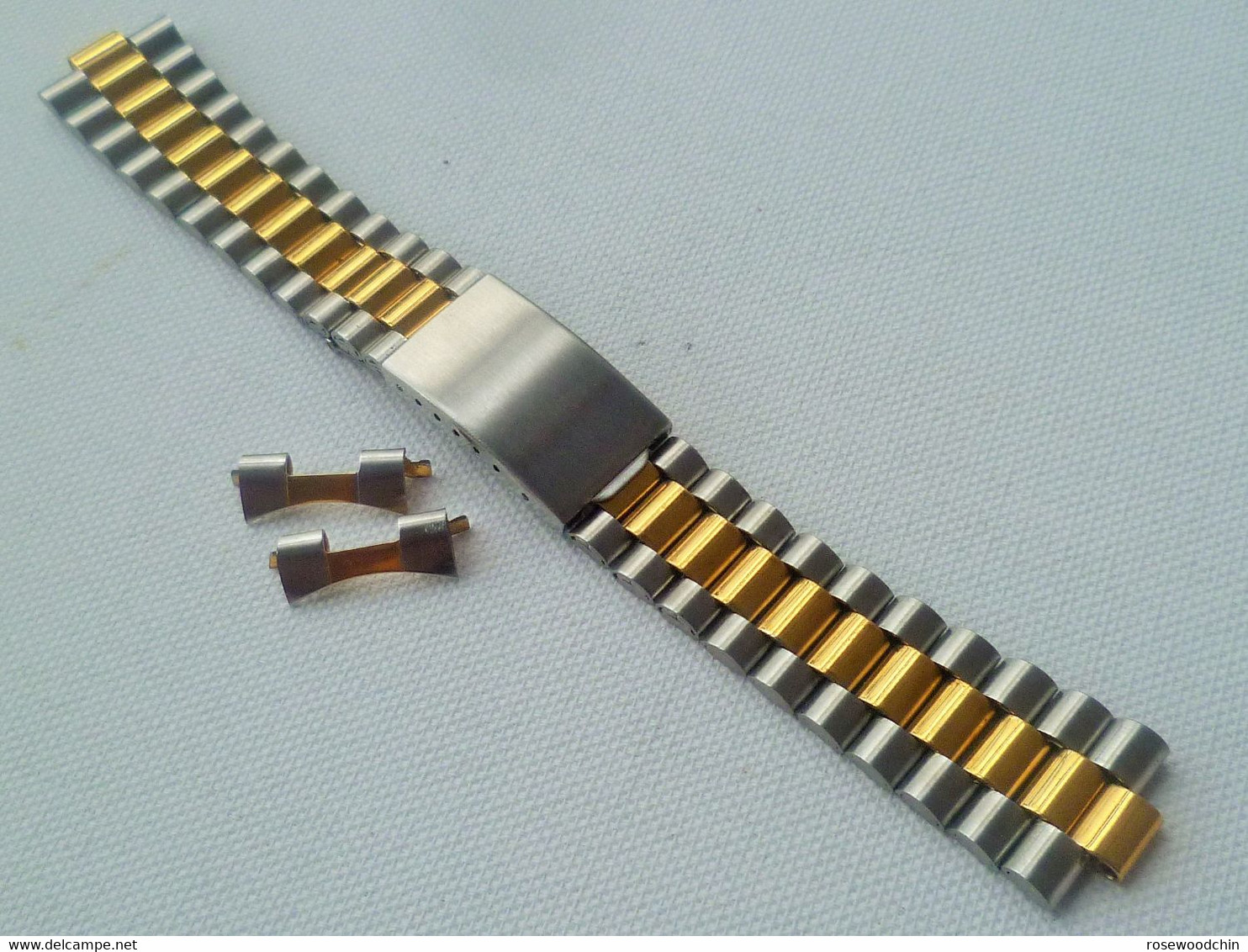 Vintage Gold Tone / Stainless Steel Watch Band Bracelet Lug 18 Mm (#57) NEW ! - Montres Gousset