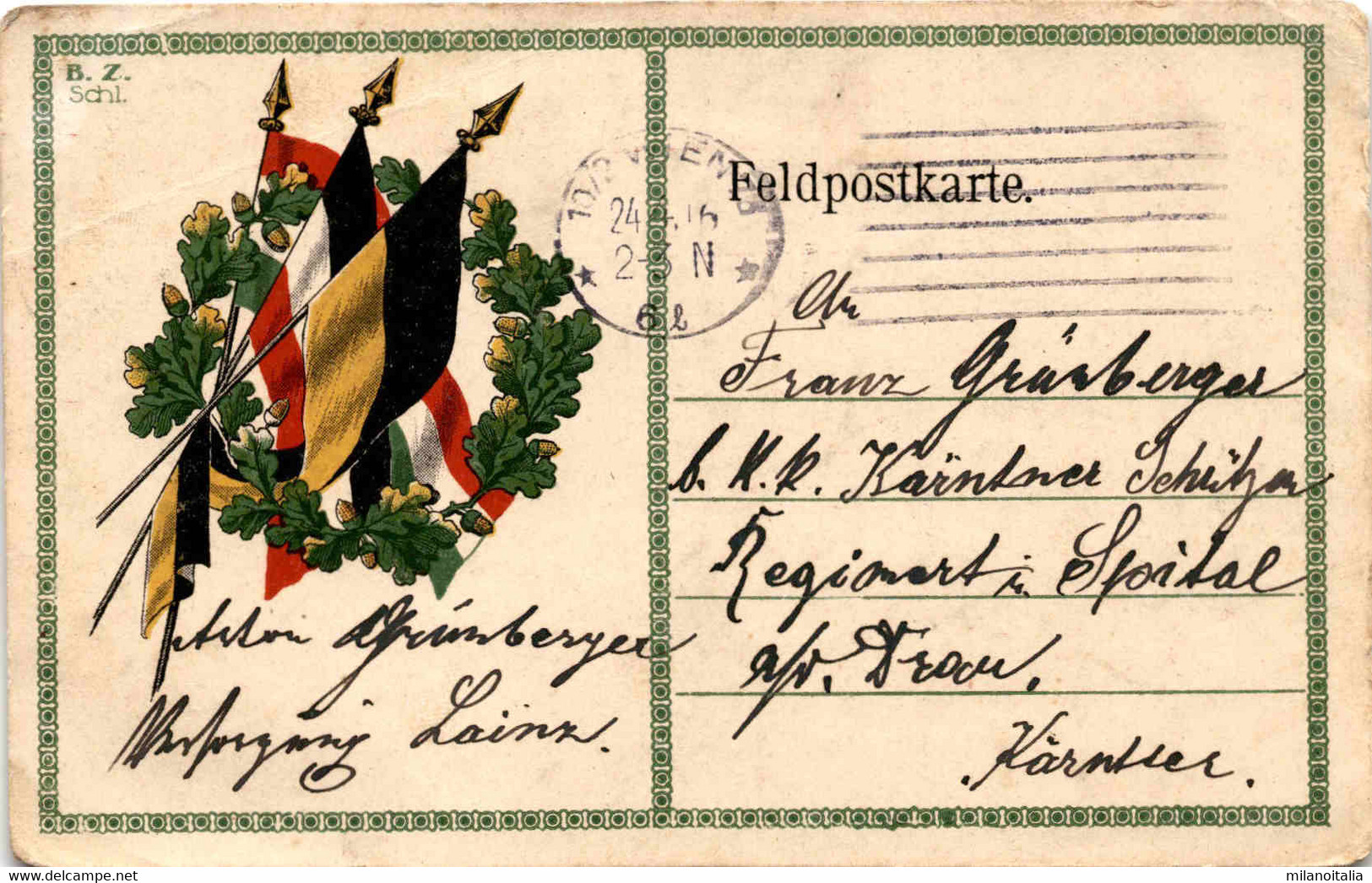 Feldpostkarte * 24. 4. 1916 - Guerra 1914-18