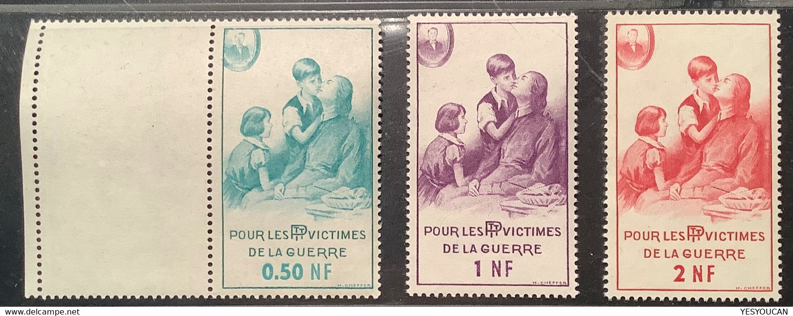 France Yvert 78-80 1961 Timbres De Bienfaisance Des P.T.T Serie “pour Les PTT Victimes De La Guerre” (vignette Poste - Ongebruikt