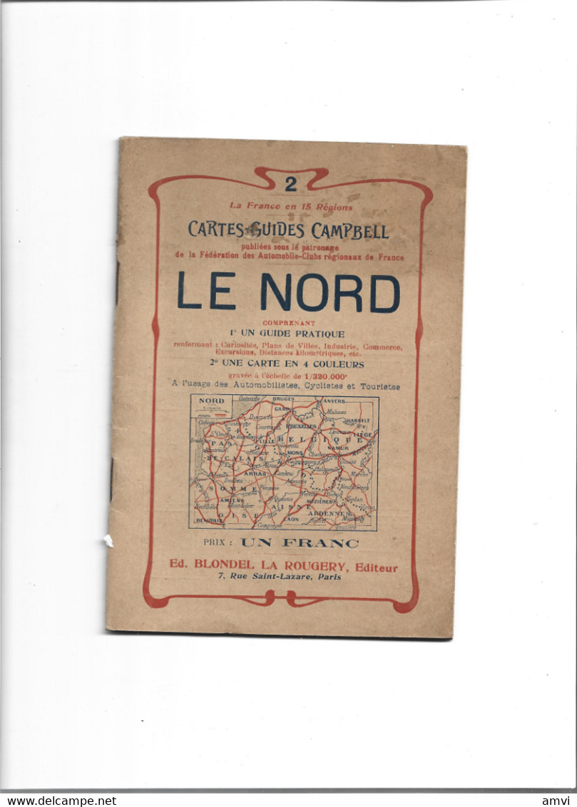(4625 Et002) Cartes Guides Campbell Le Nord - Picardie - Nord-Pas-de-Calais