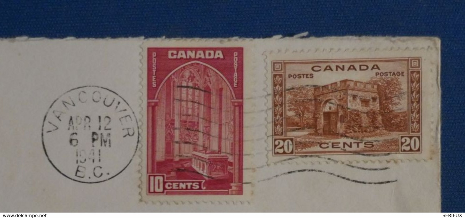 AK4 CANADA   BELLE LETTRE CENSUREE 1941 VANCOUVER  POUR BLACKPOOL  ENGLAND  + AEROPHILATELIE +AFFRANCH PLAISANT - Covers & Documents