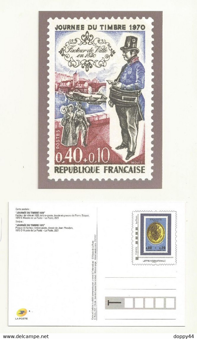 PAP CARTE POSTALE LA POSTE THEME LA JOURNEE DU TIMBRE 1970. - Pseudo-officiële  Postwaardestukken