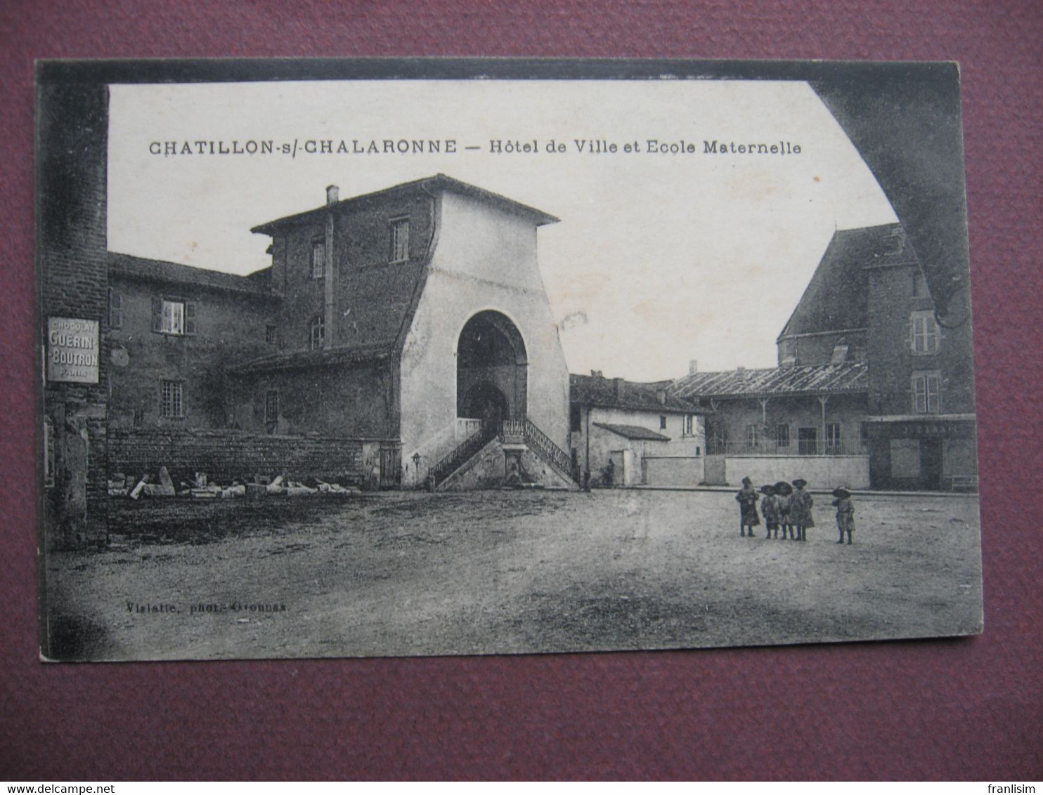 CPA  01 CHATILLON SUR CHALARONNE Hotel De Ville Et Ecole Maternelle ANIMEE - Châtillon-sur-Chalaronne