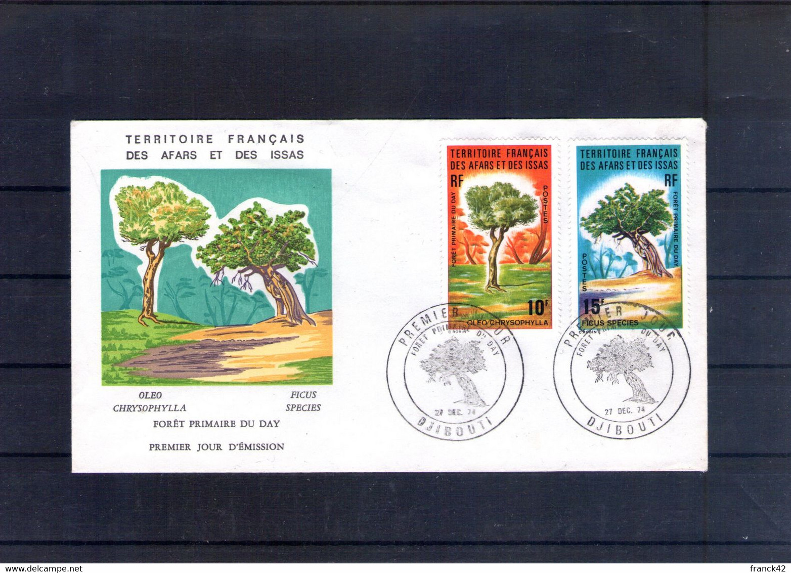 Afars Et Issas. Enveloppe Fdc. Les Forêts Primaires. 1974 - Briefe U. Dokumente